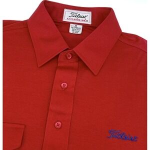 Vintage Titleist Corbin Polo Shirt Mens M Red Cotton Lisle Golf Made In Japan